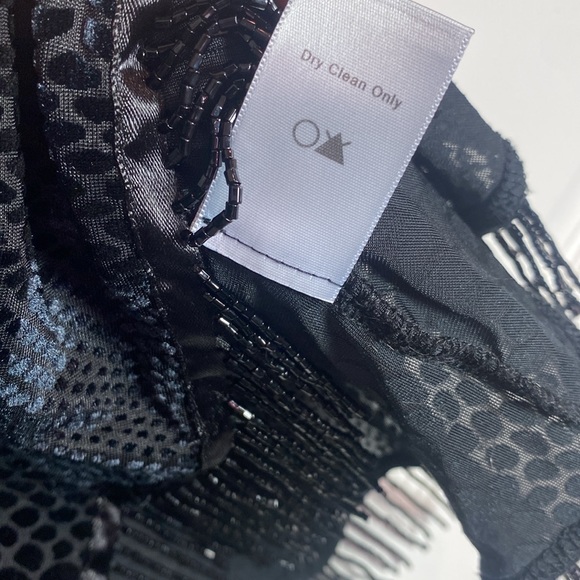 ASTR Fringed Beaded Burnout Velvet Crop Tank Top, flocked snakeskin - Picture 7 of 13